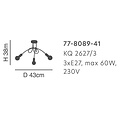 Homelighting Quirky KQ 2627/3 - Lampe de plafond en bronze antique pour une touche moderne