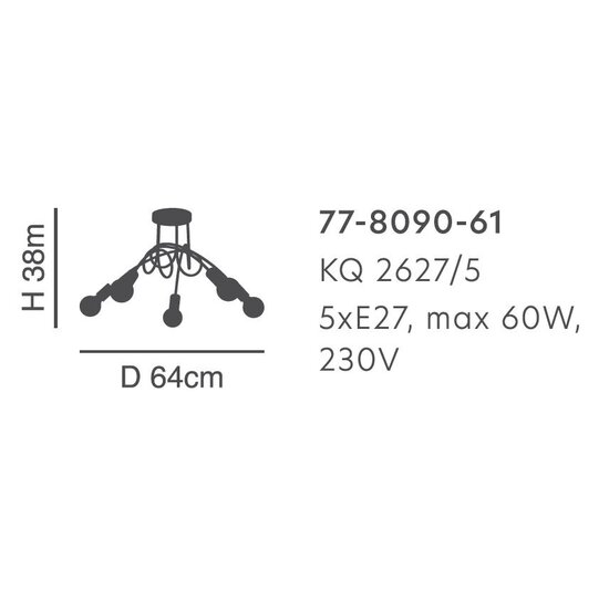 Homelighting Quirky KQ 2627/5 - Antike Bronze-Deckenlampe für einen modernen Akzent