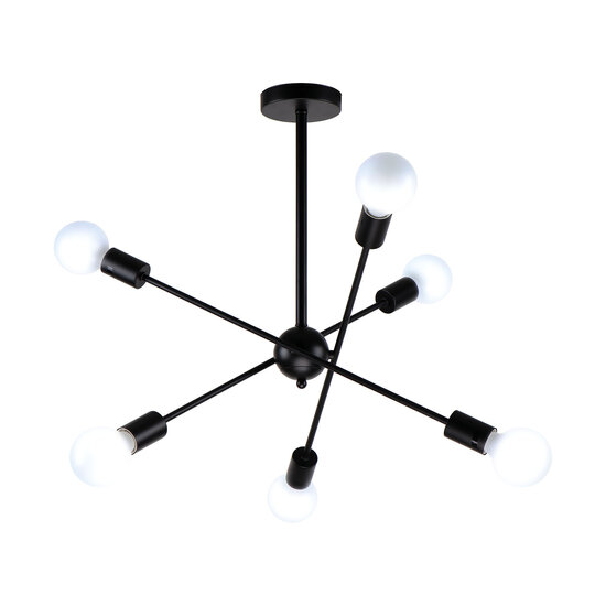 Homelighting Gwen KQ 2629/6 - Moderne schwarze Pendelleuchte für stilvolle Beleuchtung