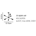 Homelighting Gwen KQ 2629/6 - Moderne schwarze Pendelleuchte für stilvolle Beleuchtung