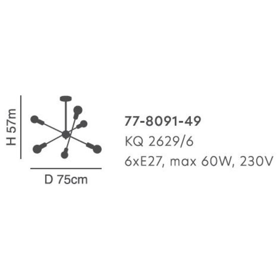 Homelighting Gwen KQ 2629/6 - Lámpara colgante negra moderna para una iluminación elegante