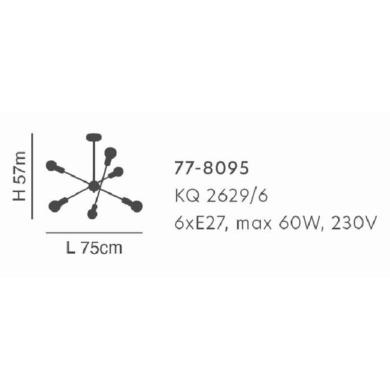 Homelighting Gwen KQ 2629/6 - Moderne weiße Pendelleuchte für stilvolle Beleuchtung