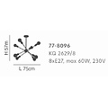 Homelighting Gwen KQ 2629/8 - Moderne weiße Pendelleuchte für stilvolle Beleuchtung