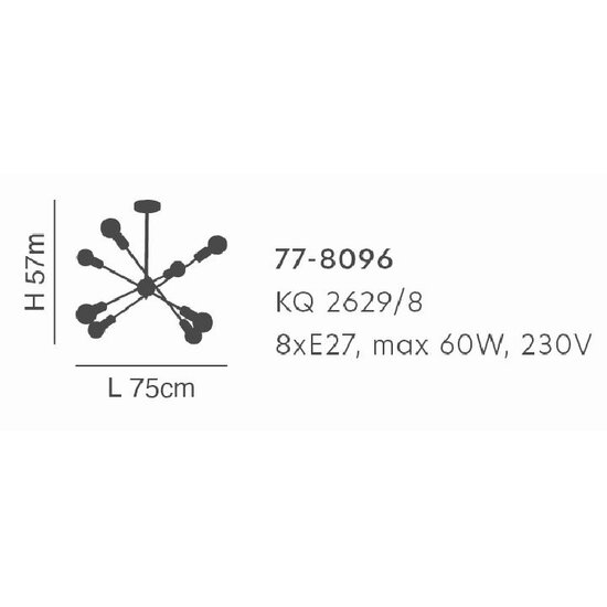 Homelighting Gwen KQ 2629/8 - Suspension blanche moderne pour une illumination élégante