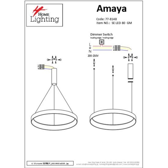 Homelighting Amaya SE LED 80 - Moderne gouden hanglamp voor sfeervolle verlichting