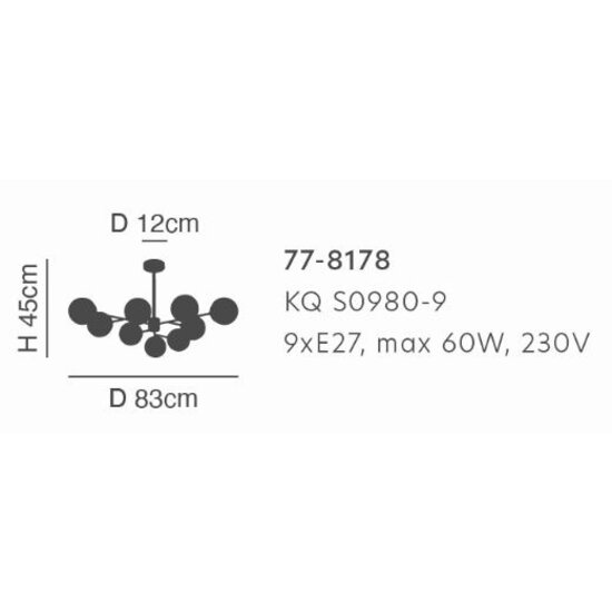 Homelighting KQ S0980-9 - Moderne Pendelleuchte für stilvolle Beleuchtung