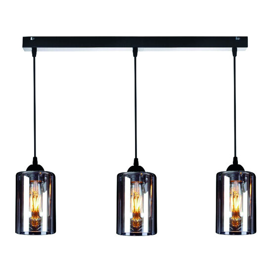 Homelighting Smog KQ 8877-3 - Elegante Pendelleuchte mit rauchigem Glas