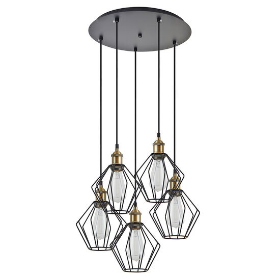 Homelighting Magnum SE21-BR-10-5BL-GR1 - Suspension industrielle élégante