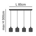 Homelighting Magnum SE21-BR-10-4BL-SH3 - Modern pendant lamp for stylish lighting
