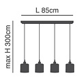 Homelighting Magnum SE21-BR-10-4BL-SH3 - Moderne Pendelleuchte für stilvolle Beleuchtung