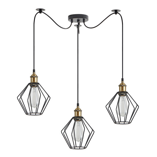 Homelighting Magnum SE21-BR-10-BL3-GR1 - Stijlvolle industriële hanglamp