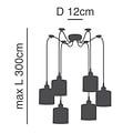Homelighting Magnum SE21-BR-10-BL6-SH1 - Modern pendant lamp for stylish lighting