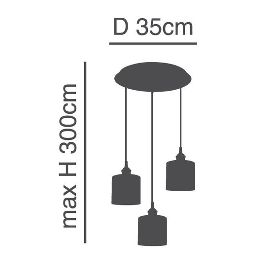 Homelighting Magnum SE21-BR-10-3BL-SH3 - Moderne hanglamp voor sfeervolle verlichting