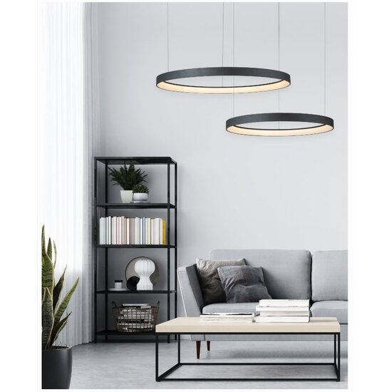 Homelighting Amaya SE LED 80 - Suspension intelligente noire moderne