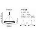 Homelighting Amaya SE LED 80 - Suspension en cuivre moderne pour un éclairage élégant