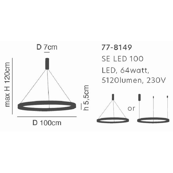 Homelighting Amaya SE LED 100 - Moderne goldene Pendelleuchte für stilvolle Beleuchtung
