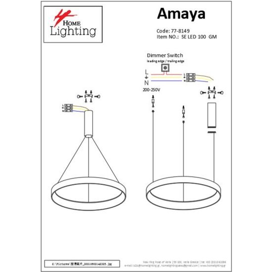 Homelighting Amaya SE LED 100 - Modern gold pendant lamp for stylish lighting