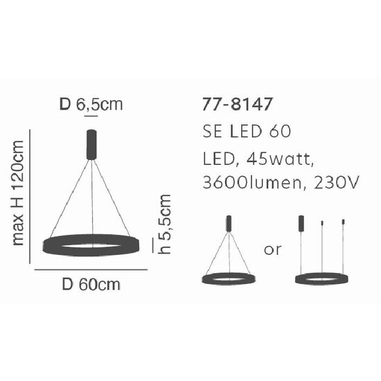 Homelighting Amaya SE LED 60 - Modern gold pendant lamp for stylish lighting