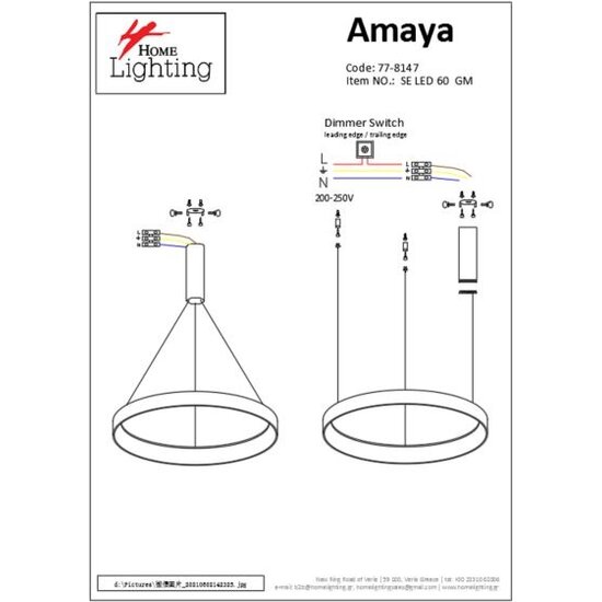 Homelighting Amaya SE LED 60 - Moderne gouden hanglamp voor sfeervolle verlichting