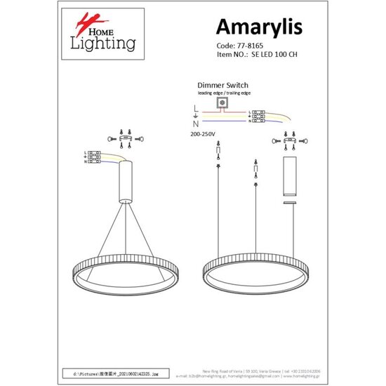 Homelighting Amarylis SE LED 100 - Modern chrome pendant lamp for stylish lighting