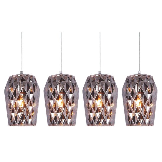Homelighting Luca SE4288S-04 - Lámpara colgante de vidrio ahumado hecha a mano para interiores modernos