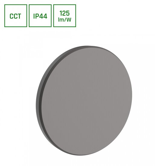 Spectrum LED PIATTA 9W CCT 230V IP44 120x47MM GRAY ROUND FACADE LAMP - Ideal für stilvolle Außenbeleuchtung
