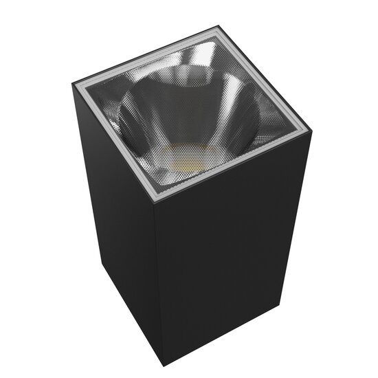 Spectrum LED TORRE 18W CCT 230V IP54 99x78x162MM SCHWARZE QUADRATISCHE FASSADENLAMPE - Ideal für Außenbeleuchtung