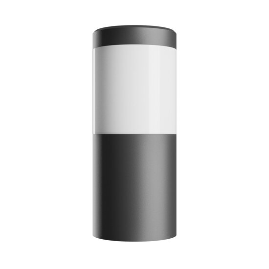Spectrum LED STELLA COLUMN WALL GU10 6W CCT 230V 270DEG IP44 IK08 100X120X245MM BLACK ROUND FACADE LAMP - Perfect voor moderne gevelverlichting