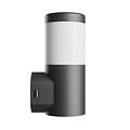 Spectrum LED STELLA COLUMN WALL GU10 6W CCT 230V 270DEG IP44 IK08 100X120X245MM BLACK ROUND FACADE LAMP - Perfect voor moderne gevelverlichting