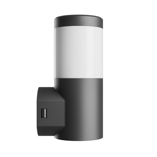 Spectrum LED STELLA COLUMN WALL GU10 6W CCT 230V 270DEG IP44 IK08 100X120X245MM BLACK ROUND FACADE LAMP - Perfect voor moderne gevelverlichting