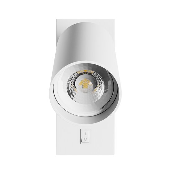 Spectrum LED SQUALLA VARIOSA SWITCH GU10 SCONCE 230V IP20 55x100MM WHITE ROUND - Creëer een sfeervolle ambiance in uw ruimte
