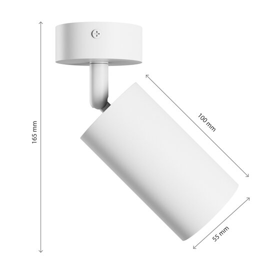 Spectrum LED SQUALLA VARIOSA GU10 SCONCE 230V IP20 55x100x165MM WHITE ROUND - Creëer een sfeervolle ambiance in uw ruimte