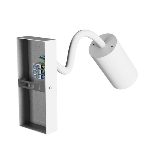Spectrum LED SQUALLA VARIOSA FLEXI SWITCH GU10 SCONCE 230V IP20 55x100x410MM WHITE ROUND - Perfecte wandverlichting voor elke ruimte