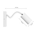 Spectrum LED SQUALLA VARIOSA FLEXI SWITCH GU10 SCONCE 230V IP20 55x100x410MM WHITE ROUND - Perfecte wandverlichting voor elke ruimte