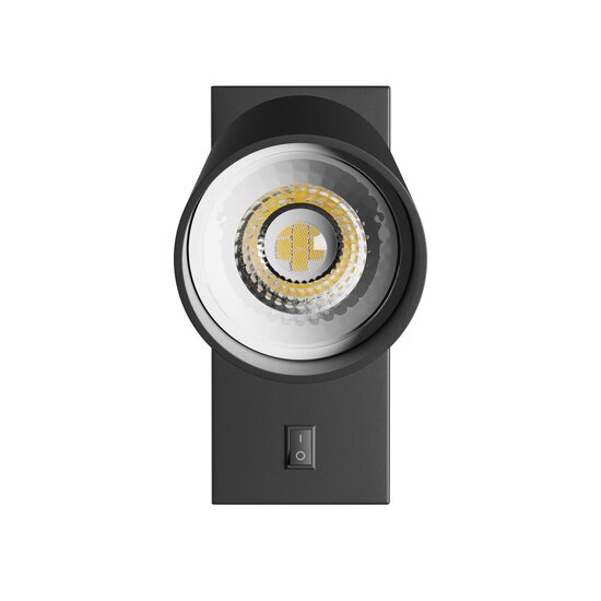 Spectrum LED SQUALLA VARIOSA FLEXI SWITCH GU10 SCONCE 230V IP20 55x100x410MM BLACK ROUND - Creëer een sfeervolle ambiance in uw ruimte