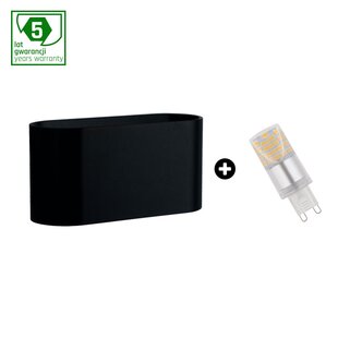 SET 5Y WARRANTY - SQUALLA G9 BLACK + LED G9 4W CW