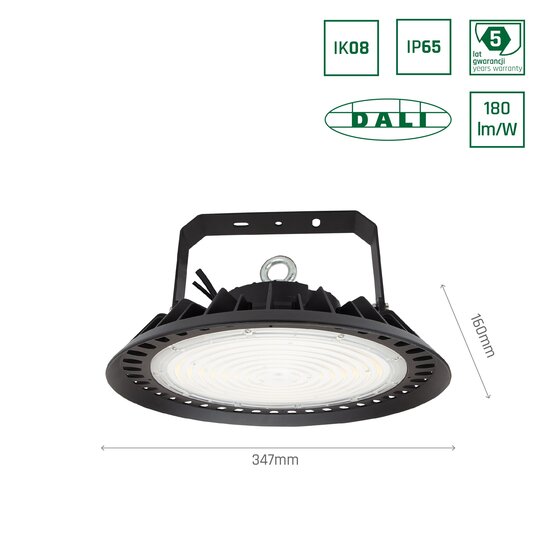 Spectrum LED PLATEO 3 HIGH BAY 200W NW 230V 90DEG IP65 IK08 - Éclairage idéal pour les espaces industriels