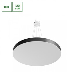 NYMPHEA OPTIMA BLACK 65W CCT 230V 120DEG IP20 FI600X50MM WHITE BLACK ROUND