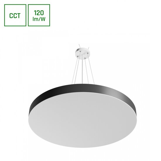Spectrum LED NYMPHEA OPTIMA BLACK 65W CCT 230V 120DEG IP20 FI600X50MM WHITE BLACK ROUND - Perfecte verlichting voor elke ruimte