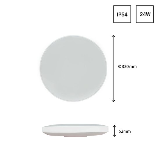 Spectrum LED NYMPHEA BLACK & WHITE RINGS 24W CW 230V 115DEG IP54 FI320X52 - Perfecte verlichting voor elke ruimte