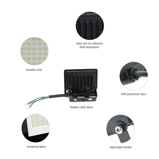 Spectrum LED NOCTIS LUX 3 FLOODLIGHT 10W CW 230V IP65 - Iluminación perfecta para espacios exteriores