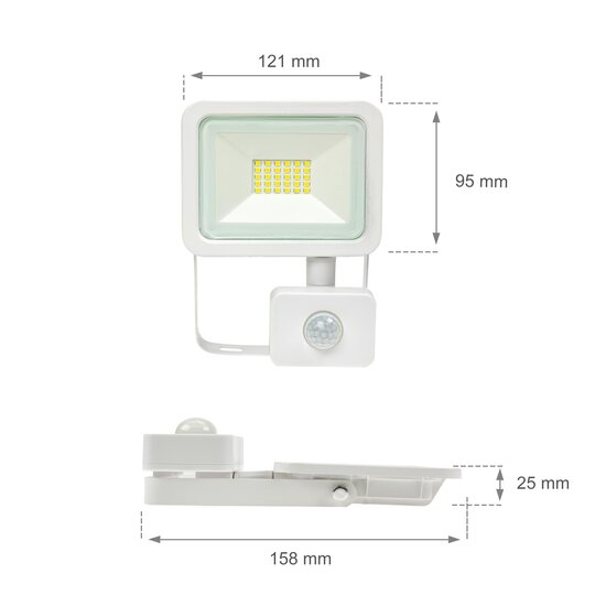Spectrum LED NOCTIS LUX 2 SMD 230V 20W IP44 WW WHITE WITH SENSOR - Iluminación perfecta con sensor de movimiento