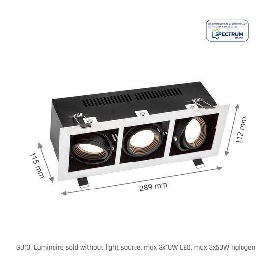 Spectrum LED MODERN DAY MINI GU10 X3 WHITE FRAME - Perfecte verlichting voor elke ruimte
