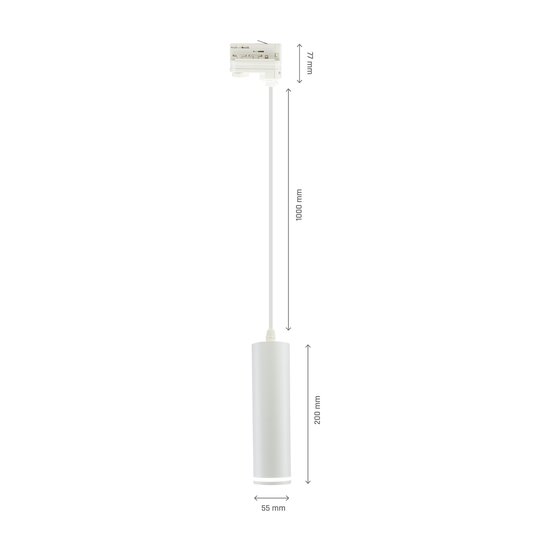 Spectrum LED MADARA MINI RING GU10 SUSPENDED FOR TRACK 3F 230V IP20 FI55*200MM WHITE - Éclairage idéal pour les espaces modernes
