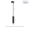 Spectrum LED MADARA MINI RING GU10 SUSPENDED FOR TRACK 3F 230V IP25 FI55*200MM BLACK - Éclairage idéal pour tout espace