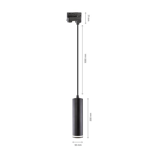 Spectrum LED MADARA MINI RING GU10 SUSPENDED FOR TRACK 3F 230V IP25 FI55*200MM BLACK - Éclairage idéal pour tout espace