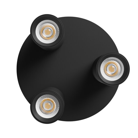 Spectrum LED MADARA ALTRO ROUND 3xGU10 230V IP20 220X134MM BLACK - Lampe de plafond élégante pour tous les espaces