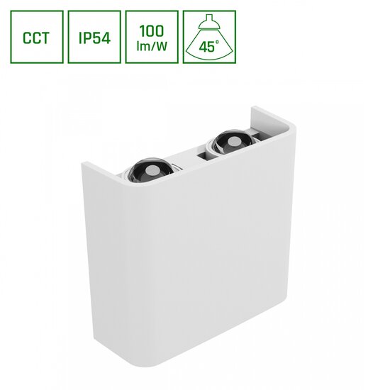 Spectrum LED LUNARIX 2 SCONCE 4W CCT 230V IP54 RA90 110X100X40MM WHITE UP/DOWN LIGHT - Ideale Beleuchtung für jeden Raum