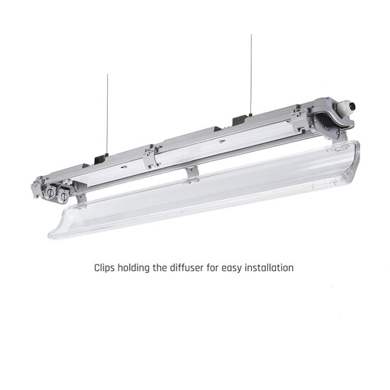 Spectrum LED LIMEA LED TUBE TRI PROOF FIXTURE 2X60CM IP65 - Éclairage durable pour tous les environnements