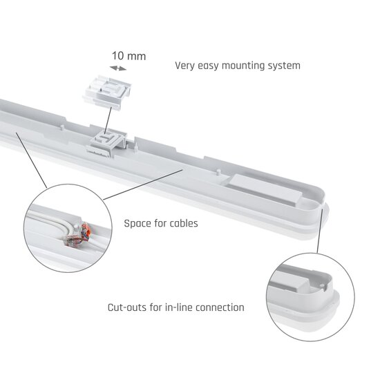 Spectrum LED LIMEA GO HERMETIC 600mm 25W NW - Idéal pour l'éclairage industriel